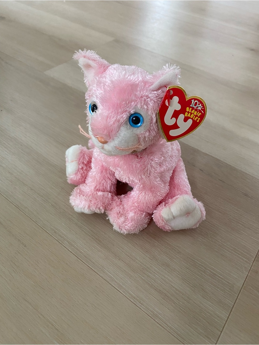 TY Beanie Baby Pink Cat Carnation